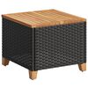 vidaXL Garden Table Black 45x45x37 cm Poly Rattan Acacia Wood