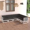 vidaXL 6 Piece Garden Lounge Set with Cushions Solid Pinewood