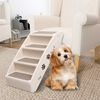 vidaXL Folding Dog Stairs Cream 62x40x49.5 cm