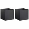 vidaXL Garden Planter 2 pcs Black 20 x 20 x 20 cm Cold-rolled Steel