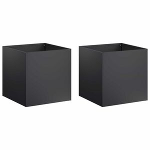 vidaXL Garden Planter 2 pcs Black 20 x 20 x 20 cm Cold-rolled Steel