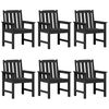 vidaXL Garden Chair 6 pcs Black Polyethylene