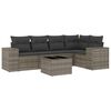 vidaXL 6 Piece Garden Sofa Set with Cushions Grey Poly Rattan