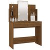 vidaXL Dressing Table with LED Brown Oak 96x40x142 cm