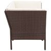 vidaXL 6 Piece Garden Lounge Set with Cushions Poly Rattan Brown