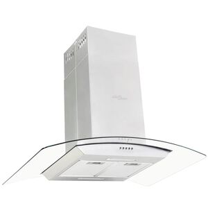 vidaXL Island Range Hood 90 cm Stainless Steel 756 m&sup3;/h LED