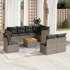 vidaXL 9 Piece Garden Sofa Set with Cushions Grey Poly Rattan