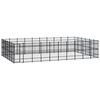 vidaXL Dog Kennel | Black | Powder-coated Steel | 960 x 576 x 200 cm | Durable