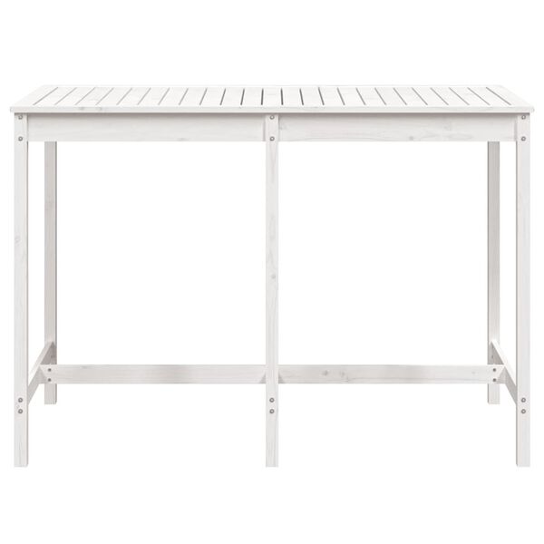 vidaXL Garden Table White 159.5x82.5x110 cm Solid Wood Pine
