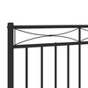 vidaXL Metal Replace Headboard Black 180 cm