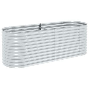 vidaXL Garden Raised Bed | Silver | Galvanised steel | Large | Durable