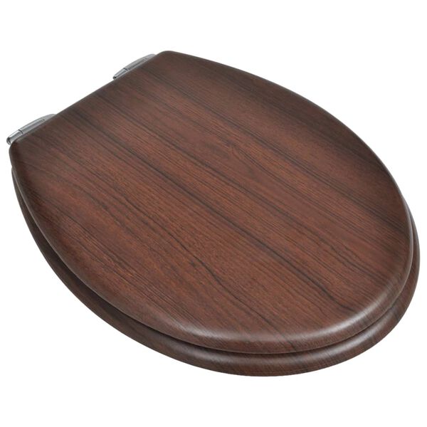 vidaXL Toilet Seats with Soft Close Lids 2 pcs MDF Brown