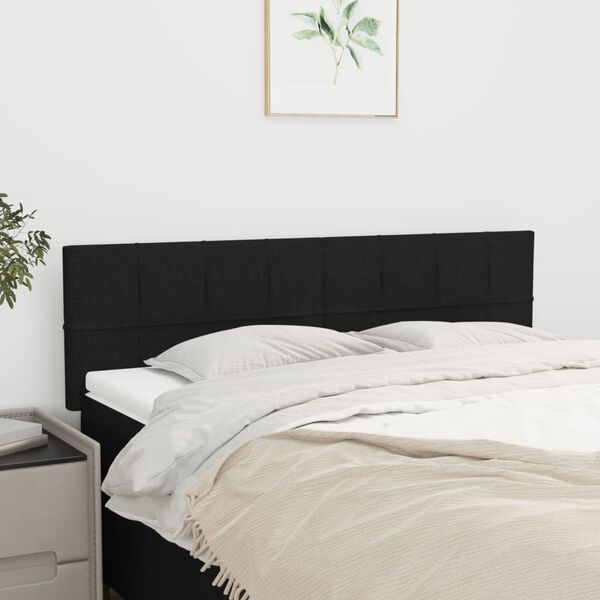 vidaXL Headboards Black 144x5x78/88 cm Fabric