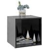 vidaXL TV Cabinet High Gloss Black 37x35x37 cm Engineered Wood