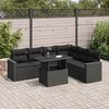 vidaXL 7 Piece Garden Sofa Set with Cushions Black Poly Rattan