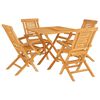 vidaXL 5 Piece Garden Dining Set Solid Wood Teak