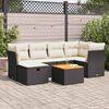 vidaXL 7 Piece Garden Sofa Set with Cushions Black Poly Rattan