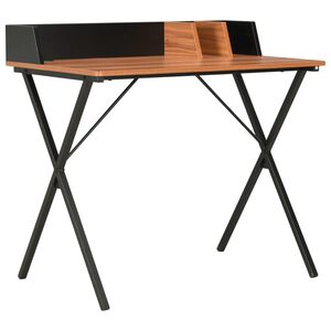 vidaXL Desk | Black and Brown | Engineered Wood and Powder-Coated Steel