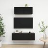 vidaXL 2 Piece TV Cabinet Set Black Engineered Wood