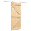 vidaXL Sliding Door 85 x 210 cm Solid Pine Wood (Untreated)