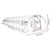 vidaXL Greenhouse with Steel Frame White 54 m² 18x3x2 m