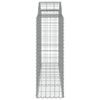 vidaXL Arched Gabion Baskets 2 pcs 200x50x120/140 cm Galvanised Iron