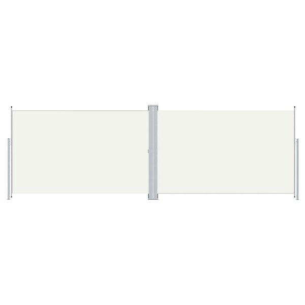 vidaXL Retractable Side Awning Cream 600 x 200 cm Metal