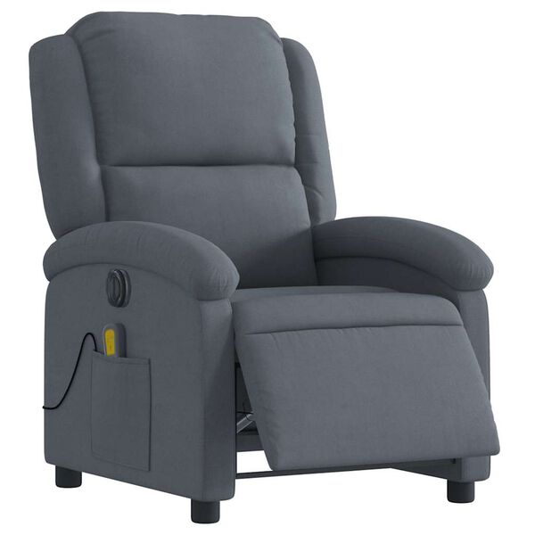 vidaXL Stand up Massage Recliner Chair Dark Grey Velvet