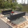 vidaXL 8 Piece Garden Lounge Set with Cushions Poly Rattan Black