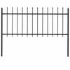 vidaXL Garden Fence "Woerden" with Spear Top Steel 170x80 cm Black