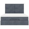vidaXL Ottoman Bed with Mattresses Dark Grey Double Velvet
