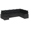 vidaXL Sofa Set 8 pcs Black Poly Rattan