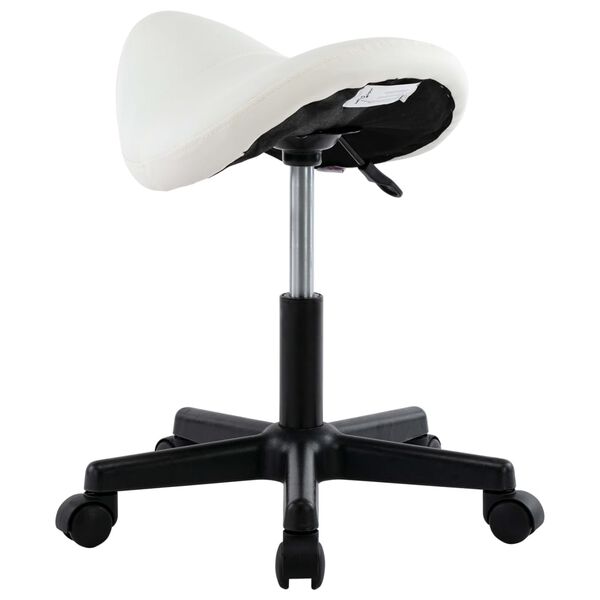 vidaXL Work Stool White Faux Leather