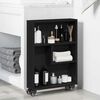 vidaXL Narrow Storage Trolley Black oak 48 x 13 x 68 cm