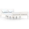 vidaXL Bed Frame without Mattress White Solid Wood 135x190 cm Double Double