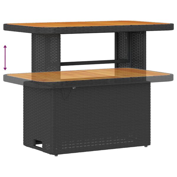 vidaXL Garden Sofa Set with Cushion 10 pcs Black Poly rattan