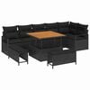 vidaXL Garden Sofa Set 9 pcs 8-Seater Black