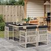 vidaXL 5 Piece Garden Dining Set with Cushions Light Grey Poly Rattan