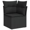 vidaXL 5 Piece Garden Sofa Set with Cushions Black Poly Rattan