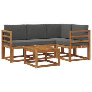 vidaXL Outdoor Sofa Set 5 pcs Natural and Anthracite