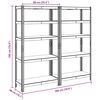 vidaXL 5-Layer Storage Shelves 2 pcs Blue Steel&Engineered Wood