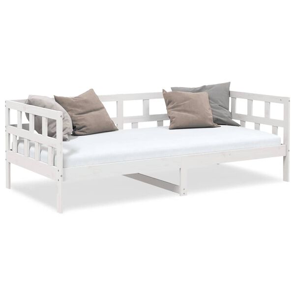 vidaXL Day Bed without Mattress White Solid Wood Pine 90x190 cm Single