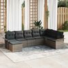 vidaXL Garden Sofa Set with Cushion 8 pcs Grey Poly rattan