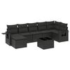 vidaXL 8 Piece Garden Sofa Set with Cushions Black Poly Rattan