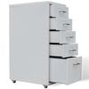 vidaXL File Cabinet with 5 Drawers Grey 68.5 cm Steel