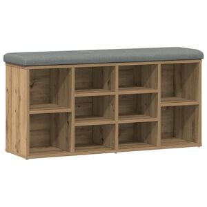 vidaXL Shoe Bench Artisan Oak 102x32x50 cm Engineered Wood