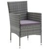 vidaXL 5 Piece Garden Dining Set Grey Poly Rattan and Glass