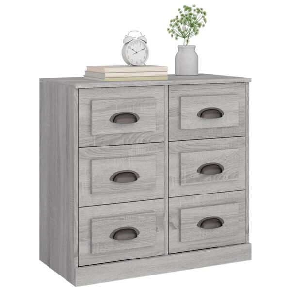 vidaXL Sideboard Grey Sonoma 70x35.5x67.5 cm Engineered Wood