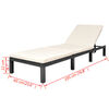 vidaXL Sun Lounger with Cushion Poly Rattan Black
