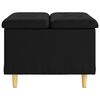 vidaXL Button Stool with Cushion Black 60 x 60 x 45 cm Faux leather
